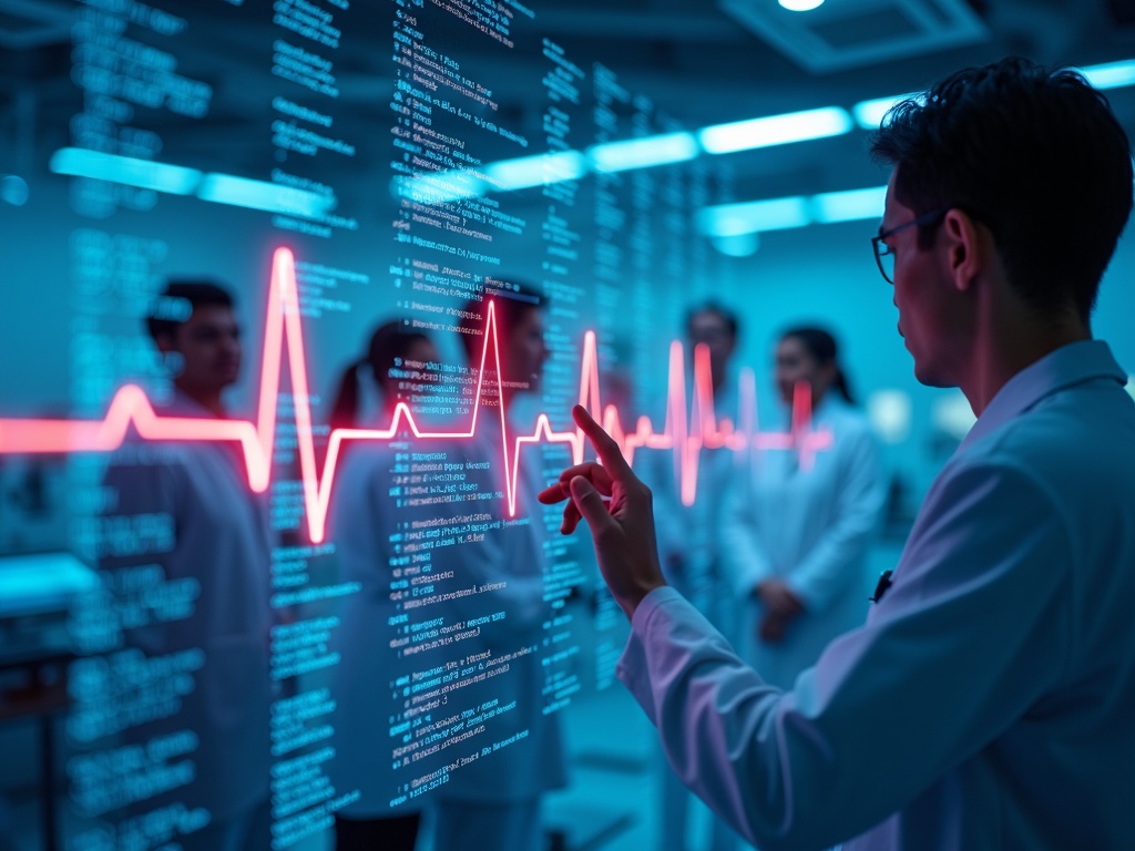 AI developed by Dr. Ziad Obermeyer enhances sudden cardiac death risk prediction over traditional methods using EKG data, detecting high-risk patients missed by echocardiograms.